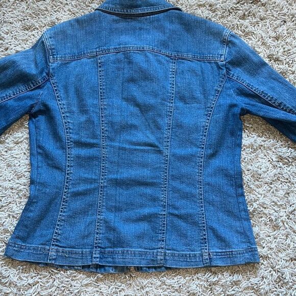 Vintage jean Jacket by Live A Little, Womens Size Medium, Pearl and Brass Button - Picture 11 of 16